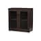 Baxton Studio Zentra ModernDark Brown Sideboard Storage Cabinet with Glass Doors 119-6494 - alternate 4